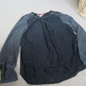 Marina Rinaldi Black Lace Front Blouse  2X / 3X